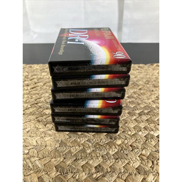 Lot Of 6 Fuji DR-I 90 Blank Audio Tape Cassette Sealed Normal Bias Type 1 - Picture 2 of 5